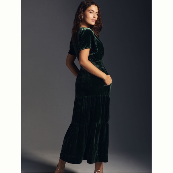 NWOT The Somerset Velvet Maxi Dress Anthropologie - Picture 3 of 14